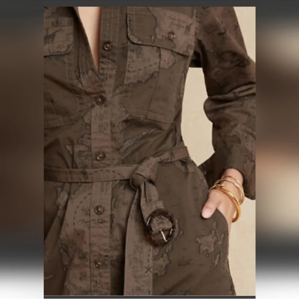 Banana Republic Safari Utility Shirt Jacket Dress Small NWOT - Picture 3 of 13
